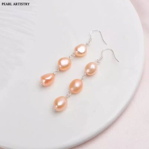 Natural Baroque Pearl Long Earrings