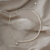 Real Pearl & Real 925 Sterling Silver Stitching Necklace 6