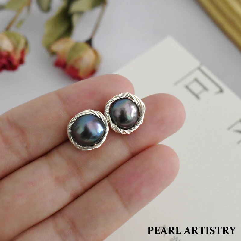 Real Silver Stud Earrings