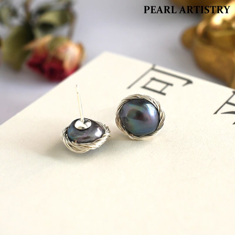 Women Real Black Pearl Jewelry 4-001