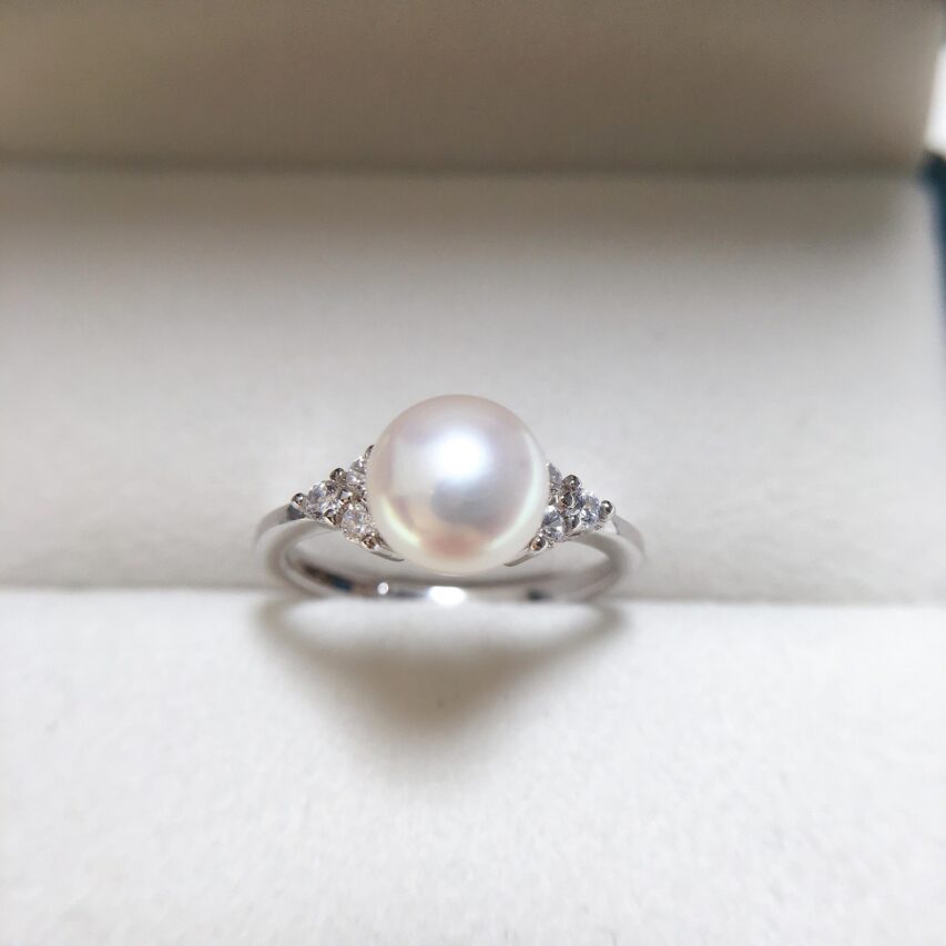 Simple Pearl Silver Ring