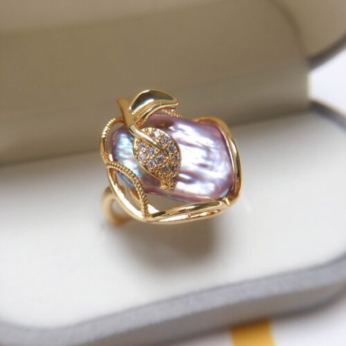 Baroque Pearl Ring 18K Gold Plated