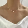 Silver Chain Real Pearl Necklace