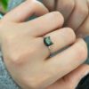 Natural Shell Black Cat 925 Sterling Silver Ring