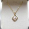 Square Pearl Pendant Necklace 925 Silver And 18K Gold Plated